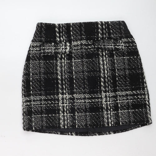 Warehouse Women's Black Tweed Check Pencil Skirt Size 12