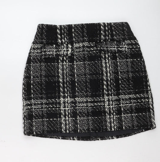 Warehouse Women's Black Tweed Check Pencil Skirt Size 12