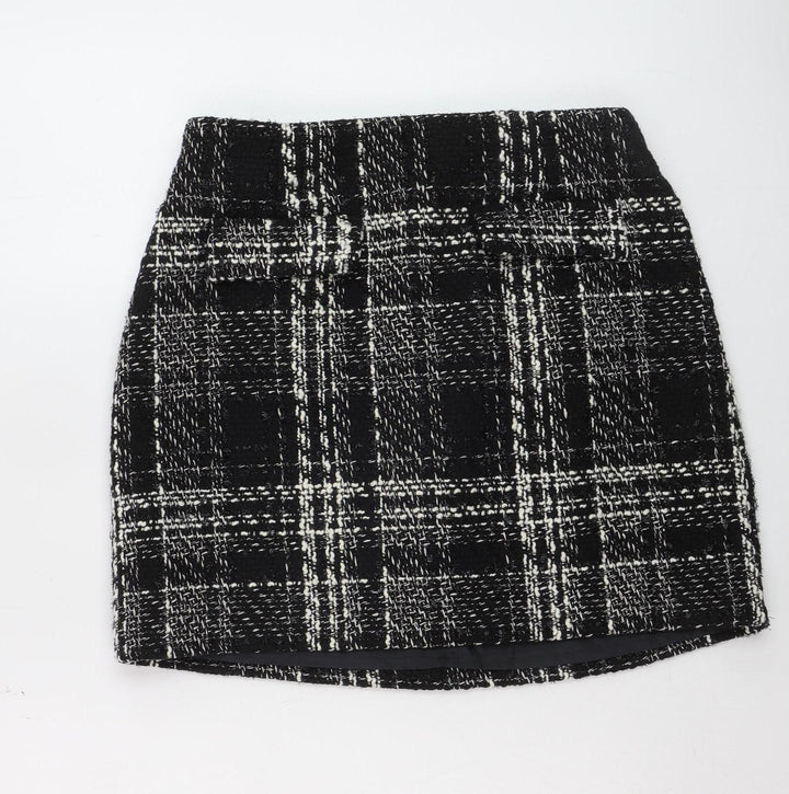 Warehouse Women's Black Tweed Check Pencil Skirt Size 12