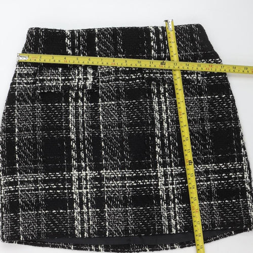 Warehouse Women's Black Tweed Check Pencil Skirt Size 12