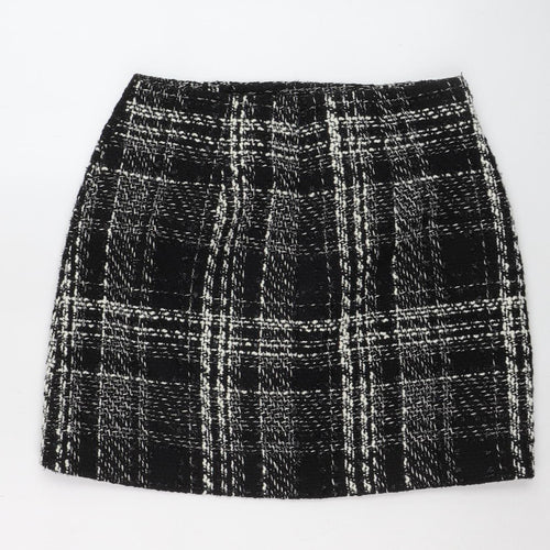 Warehouse Women's Black Tweed Check Pencil Skirt Size 12
