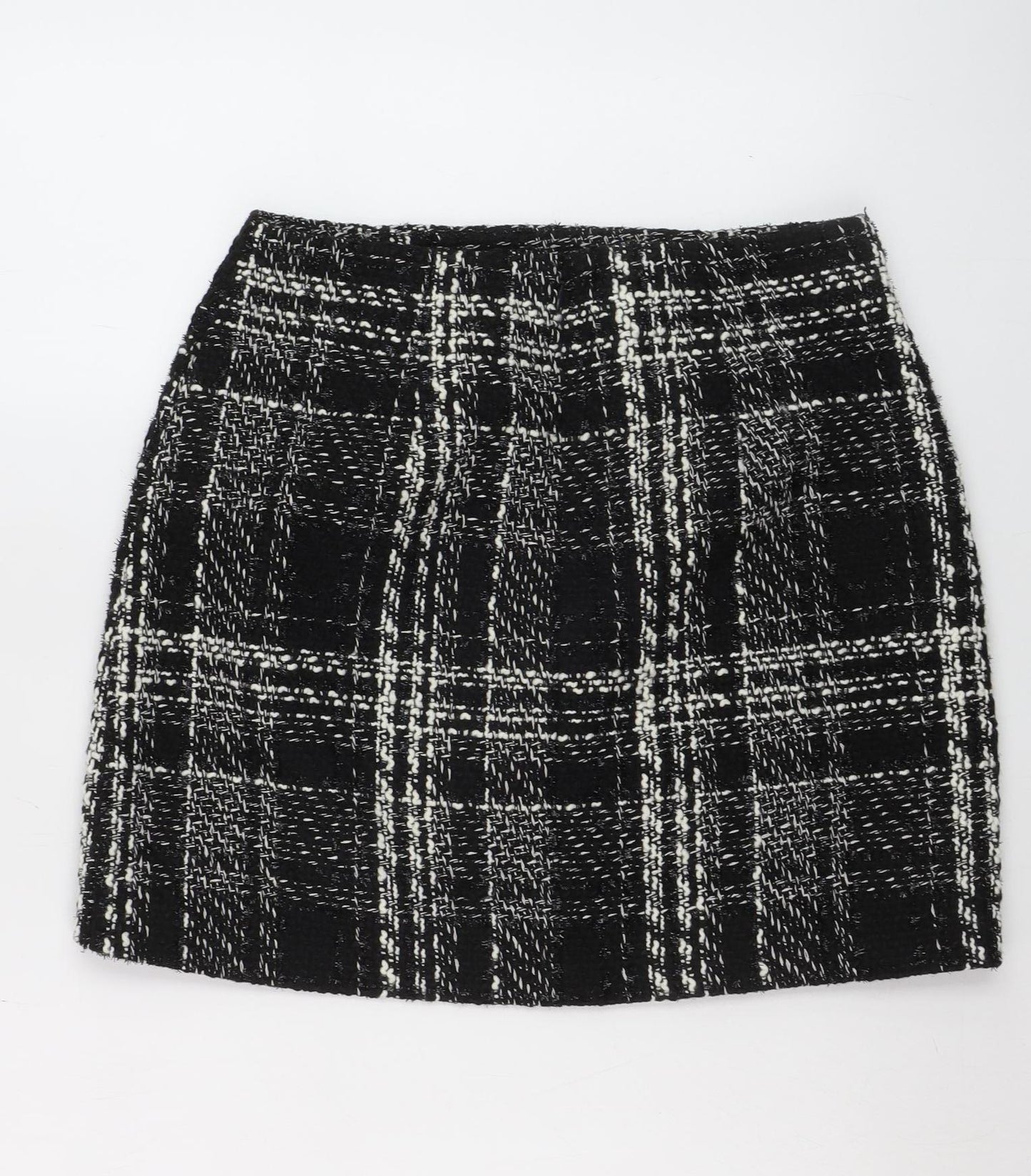 Warehouse Women's Black Tweed Check Pencil Skirt Size 12