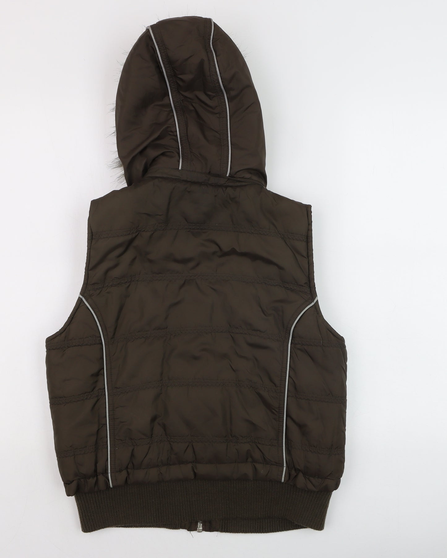 Mossimo Supply Co. Womens Brown L Hooded Puffer Waistcoat