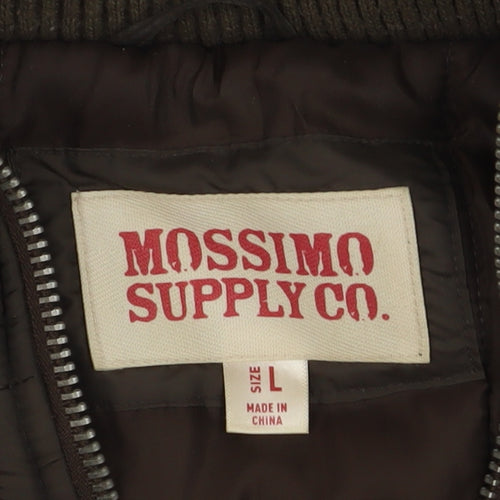 Mossimo Supply Co. Womens Brown L Hooded Puffer Waistcoat