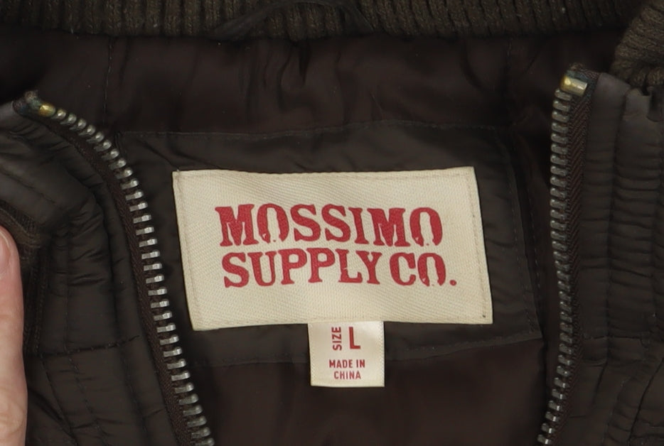 Mossimo Supply Co. Womens Brown L Hooded Puffer Waistcoat