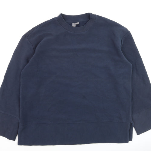 Sweaty Betty Unisex Blue Cotton Pullover Jumper L Regular Fit