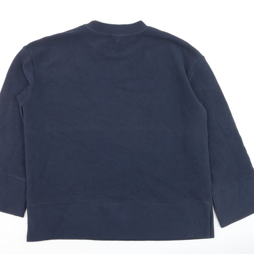 Sweaty Betty Unisex Blue Cotton Pullover Jumper L Regular Fit