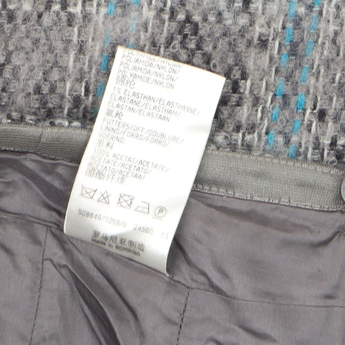 Luisa Cerano Women’s Grey Tweed Check Wool Pencil Skirt Size 10