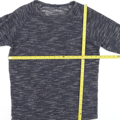 Jack & Jones Men’s Blue Knit Cotton Blend Crew Neck Jumper Size L