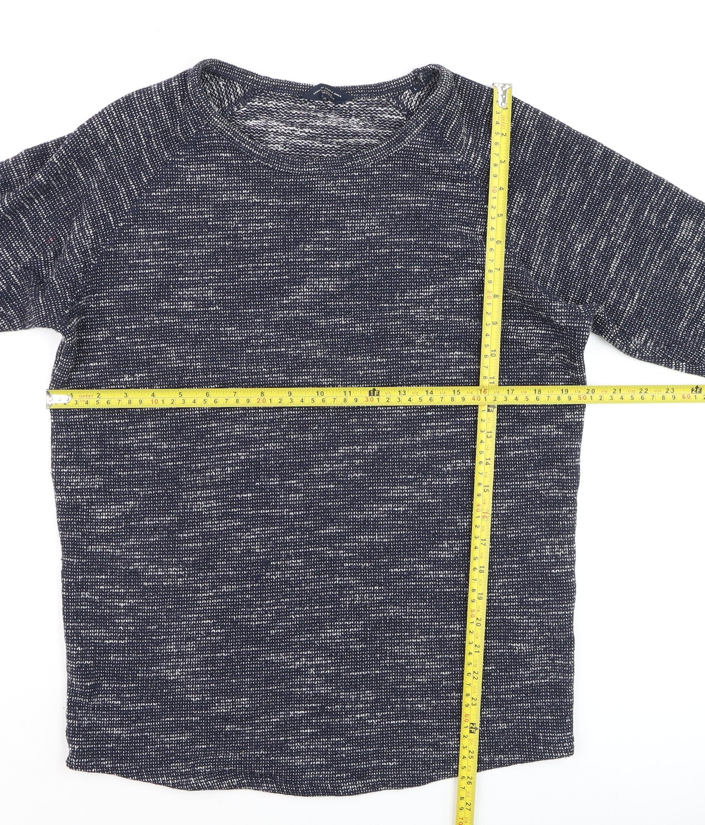 Jack & Jones Men’s Blue Knit Cotton Blend Crew Neck Jumper Size L