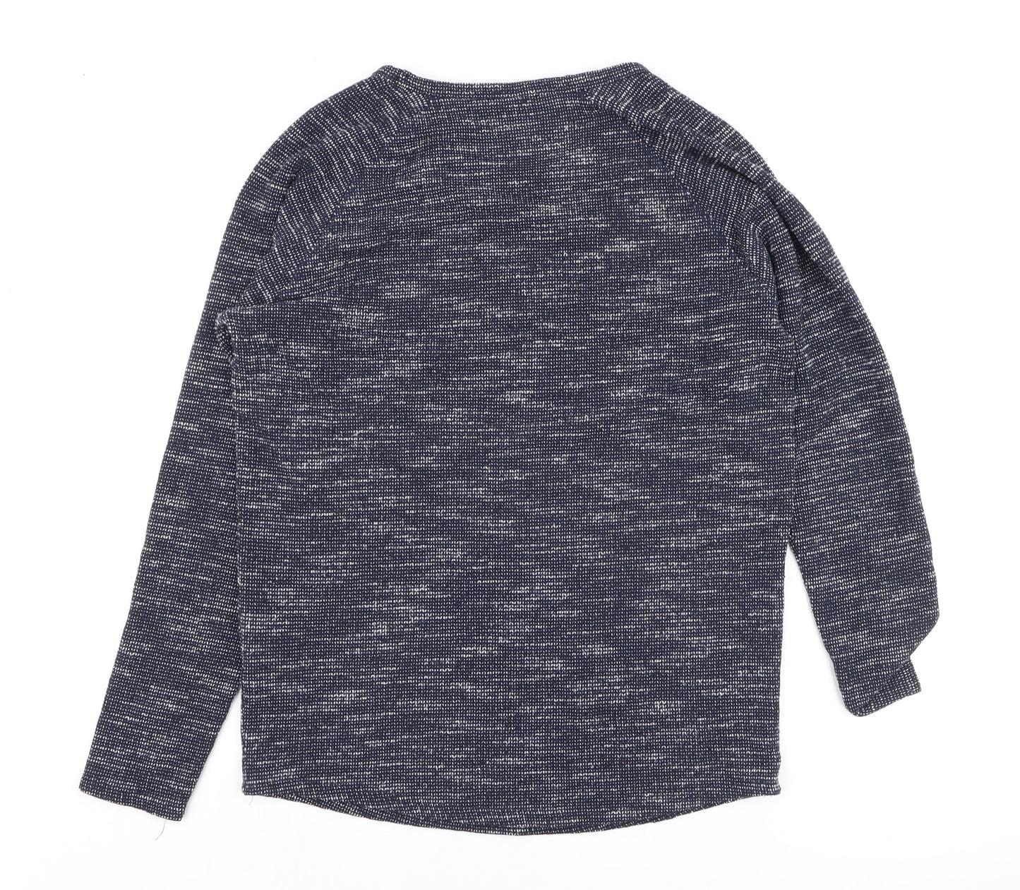 Jack & Jones Men’s Blue Knit Cotton Blend Crew Neck Jumper Size L