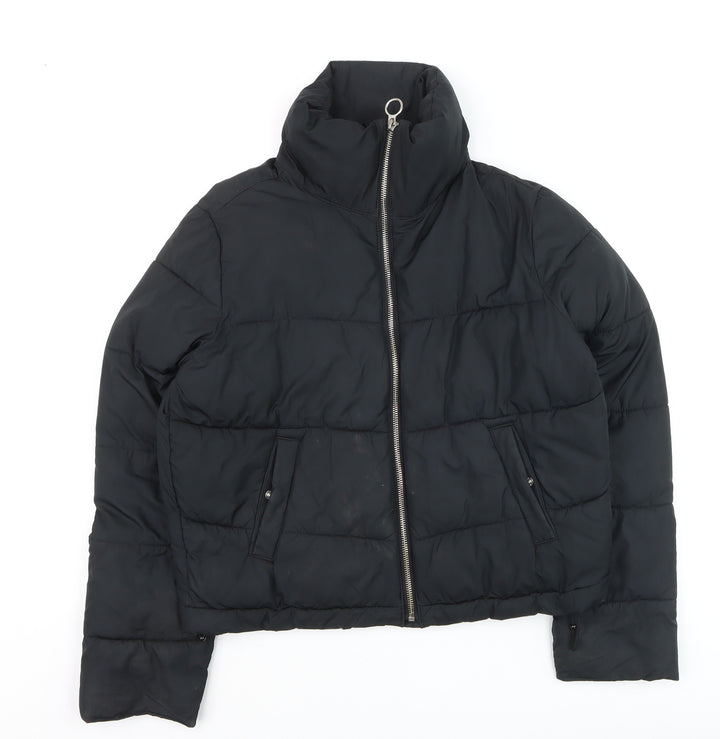 Hollister Womens Black XS Puffer Jacket Recycled Fill Winter Coat