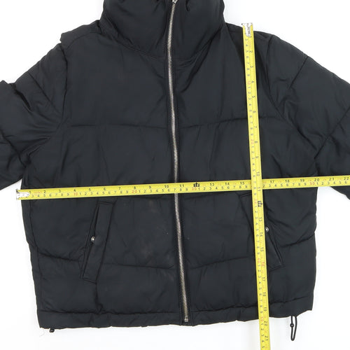 Hollister Womens Black XS Puffer Jacket Recycled Fill Winter Coat