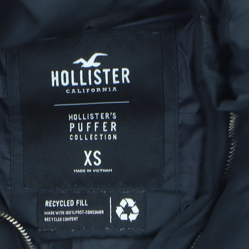 Hollister Womens Black XS Puffer Jacket Recycled Fill Winter Coat