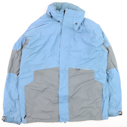 Headworx Men’s Blue L Waterproof Parka Jacket Hooded Outdoor Technical Lined