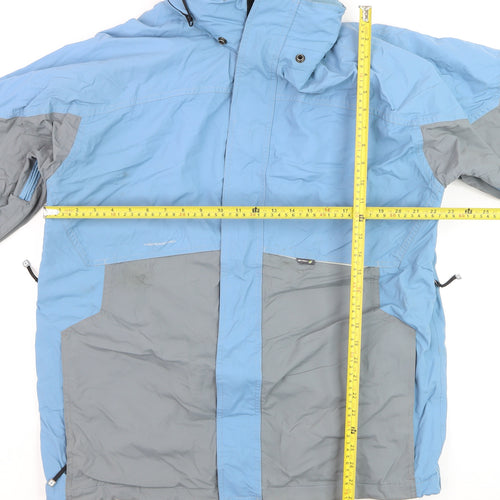 Headworx Men’s Blue L Waterproof Parka Jacket Hooded Outdoor Technical Lined