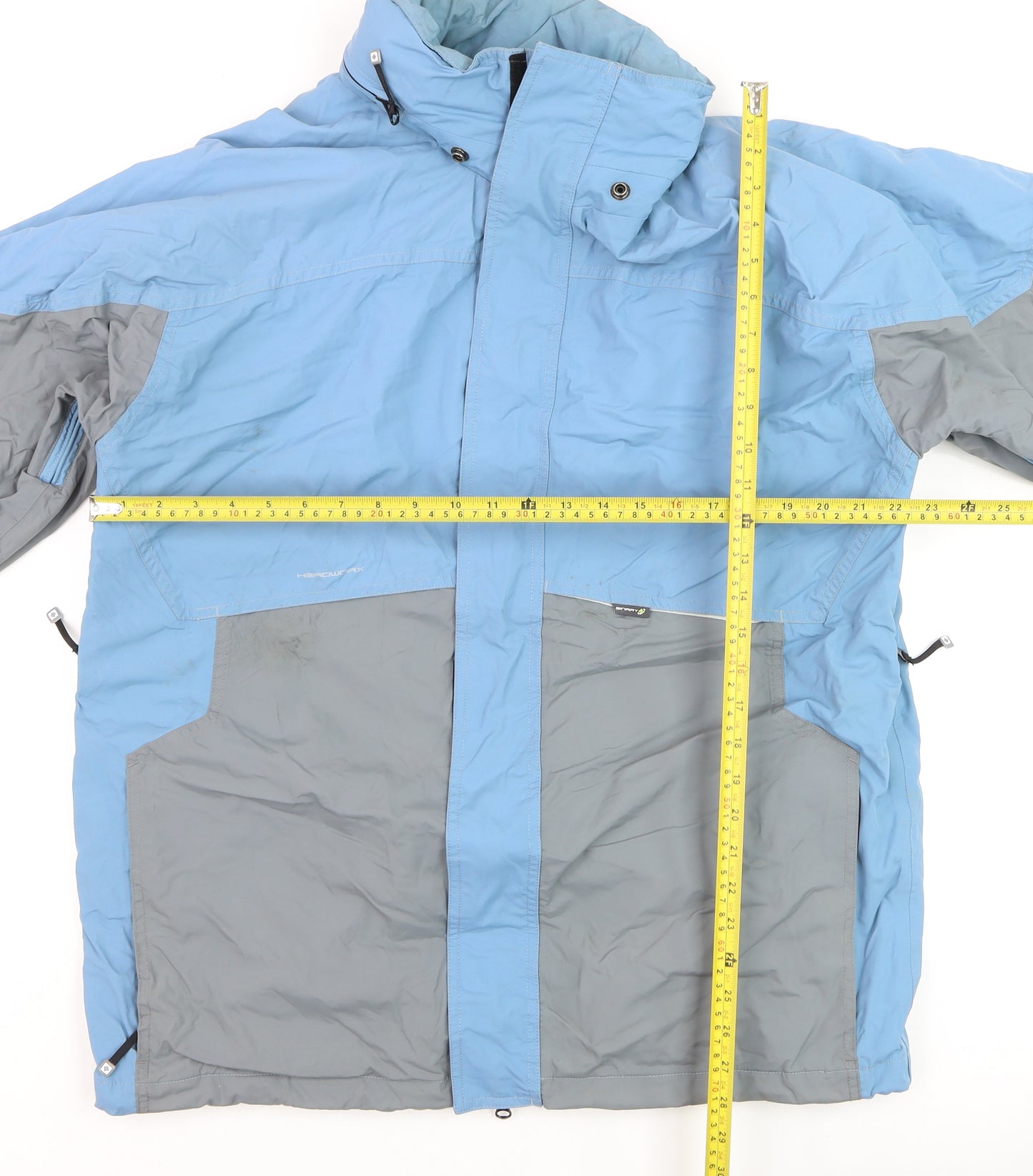 Headworx Men’s Blue L Waterproof Parka Jacket Hooded Outdoor Technical Lined