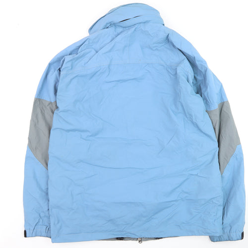 Headworx Men’s Blue L Waterproof Parka Jacket Hooded Outdoor Technical Lined
