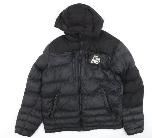 Kings Will Dream Men's Black Puffer Jacket Hooded Size M