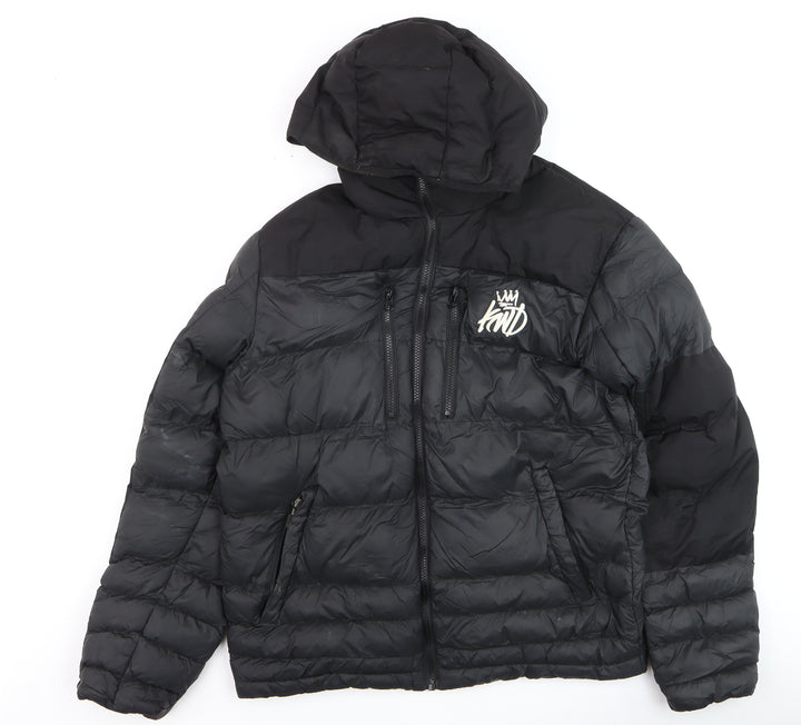Kings Will Dream Men's Black Puffer Jacket Hooded Size M