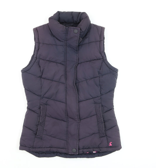 Joules Women's Purple Padded Gilet UK 8 Quilted Waistcoat