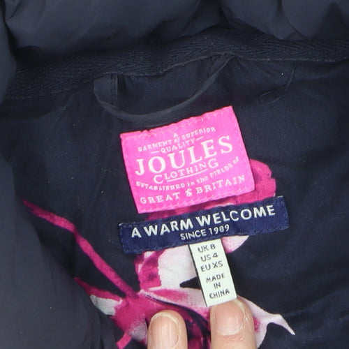 Joules Women's Purple Padded Gilet UK 8 Quilted Waistcoat