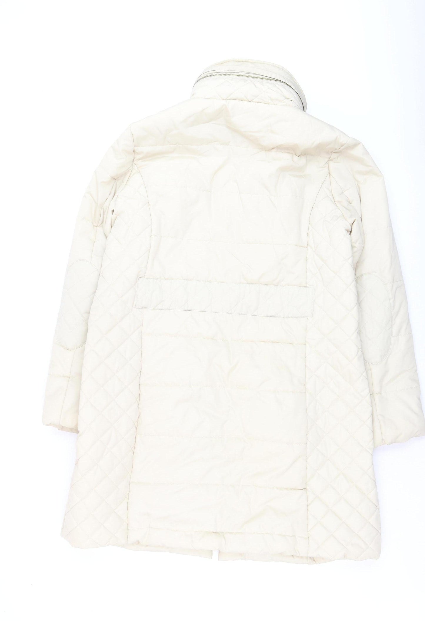 Marks and Spencer Women's Ivory Long Quilted Puffer Coat Size L
