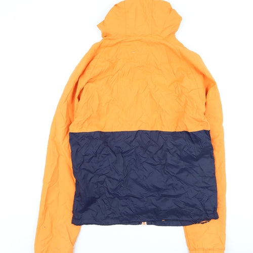 Next Men's Orange Navy Hooded Windbreaker Jacket Size M