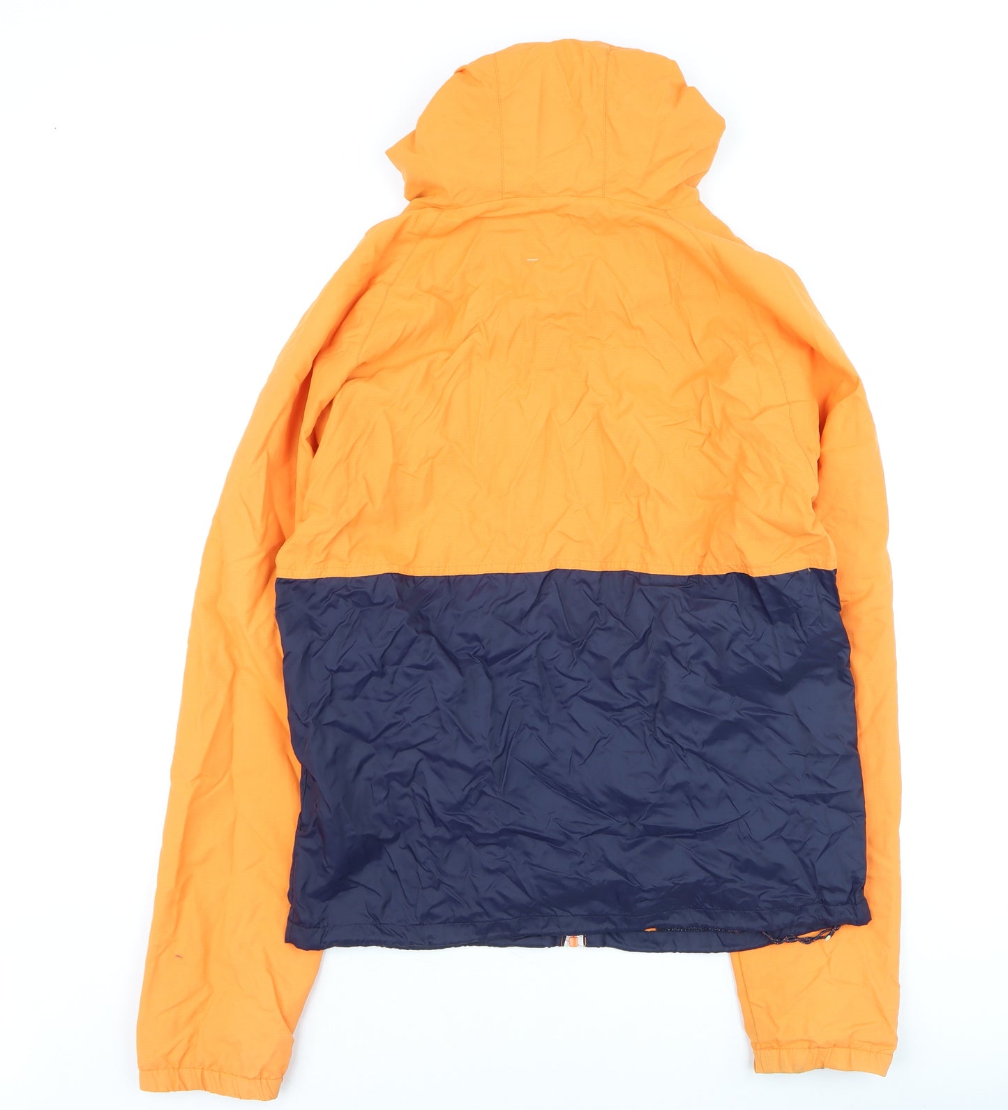 Next Men's Orange Navy Hooded Windbreaker Jacket Size M