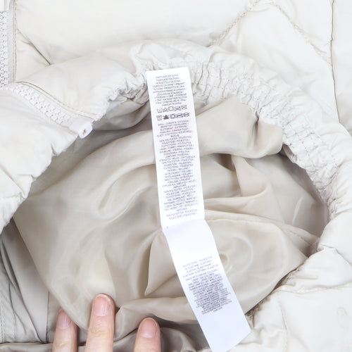Primark Women Beige Quilted Puffer Jacket L Winter Coat