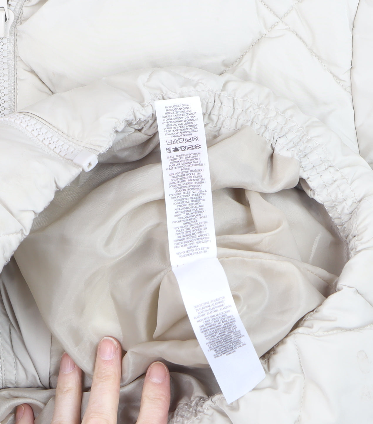 Primark Women Beige Quilted Puffer Jacket L Winter Coat