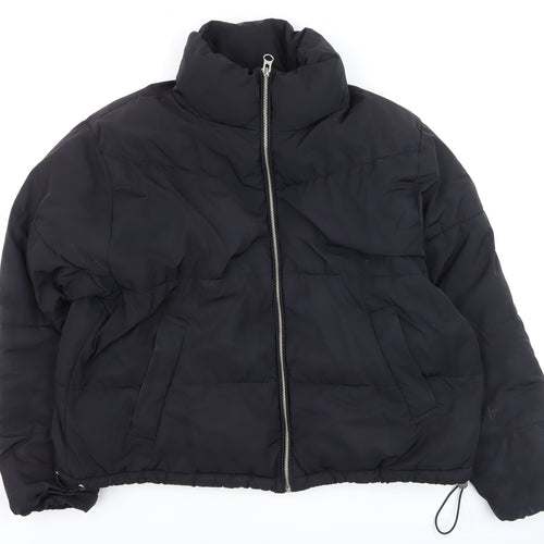 H&M Women Black Size 12 Puffer Jacket Winter Warm Coat