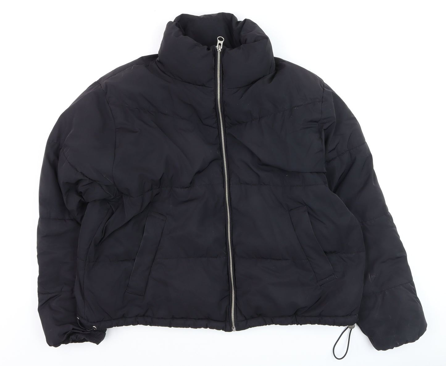 H&M Women Black Size 12 Puffer Jacket Winter Warm Coat