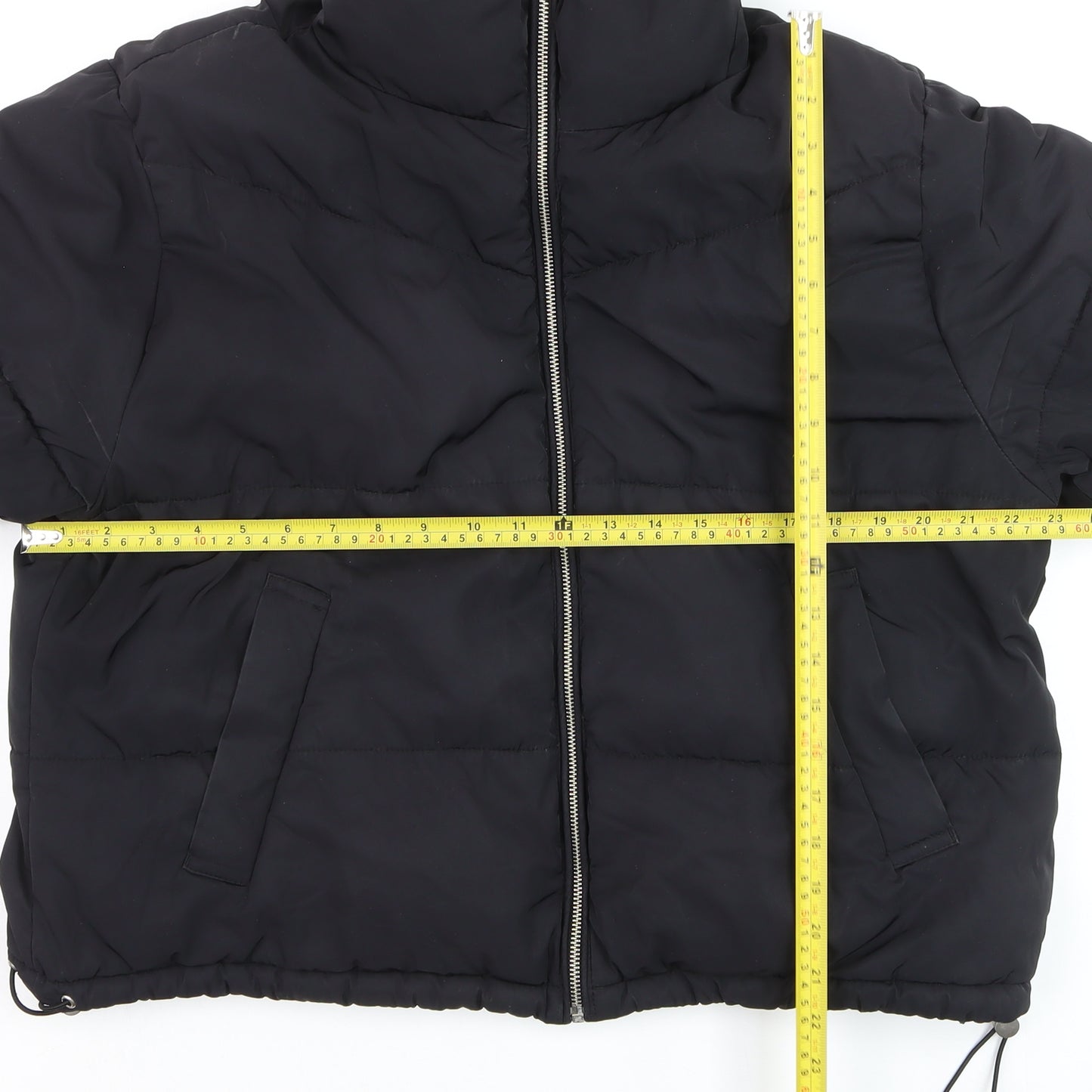 H&M Women Black Size 12 Puffer Jacket Winter Warm Coat