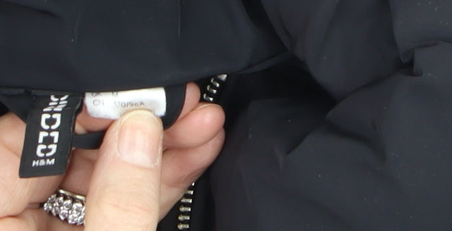 H&M Women Black Size 12 Puffer Jacket Winter Warm Coat