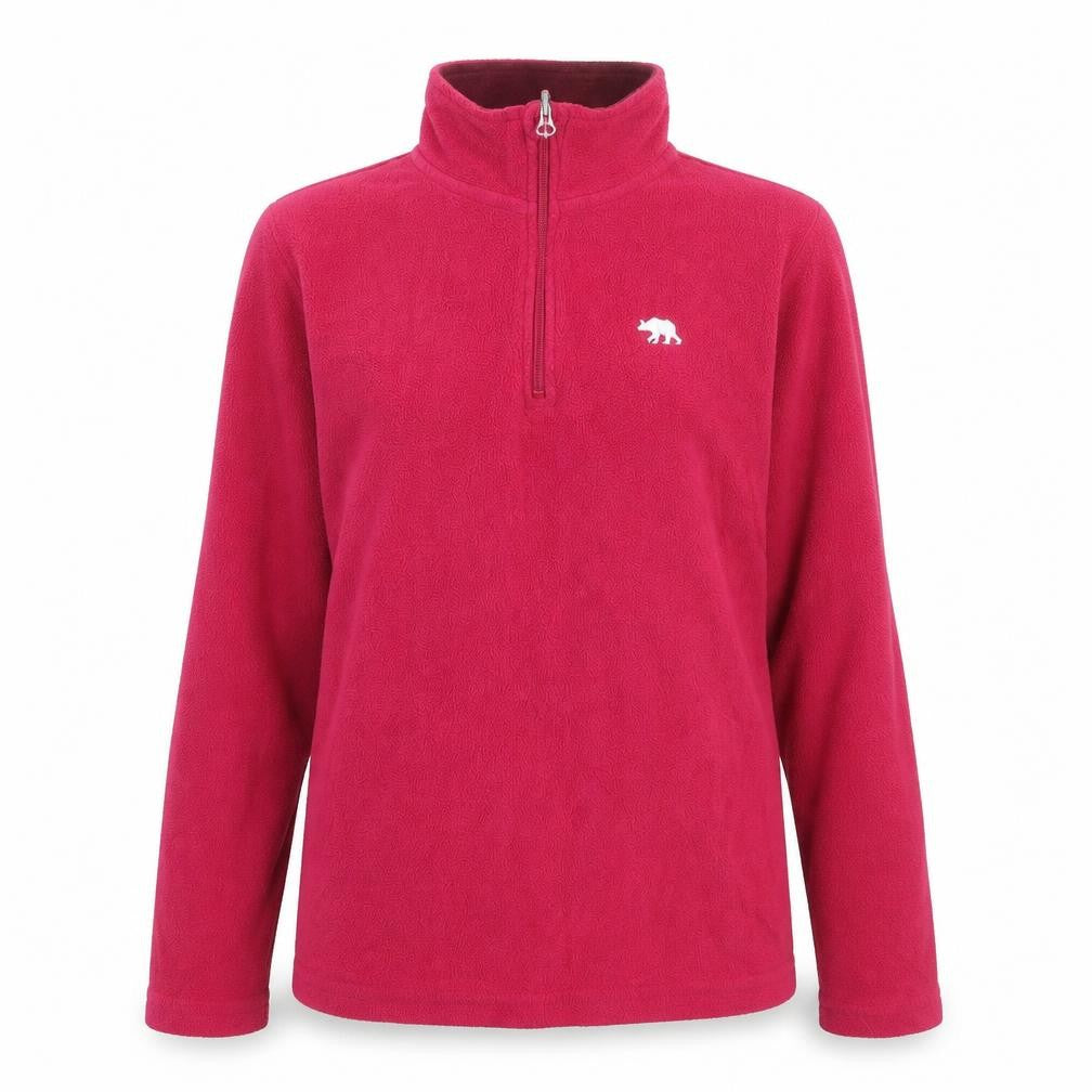 Front view of Ridge & Co Women’s Pink Fleece 1/2 Zip Pullover Sweatshirt, size UK 12