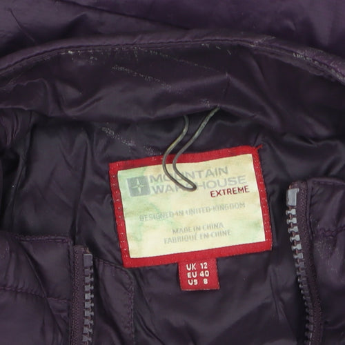Mountain Warehouse Womens Purple Puffer Jacket UK 12 Lightweight Winter Coat