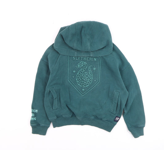 Marks and Spencer Boys Green Slytherin Pullover Hoodie 7-8 Years Harry Potter