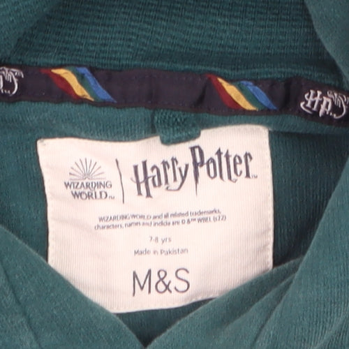 Marks and Spencer Boys Green Slytherin Pullover Hoodie 7-8 Years Harry Potter