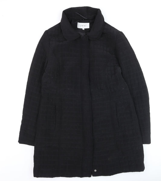 EWM Women’s Black Quilted Mid-Length Coat Size 12
