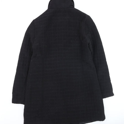 EWM Women’s Black Quilted Mid-Length Coat Size 12