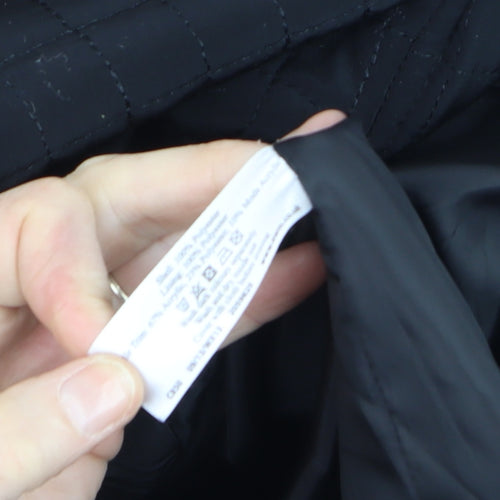 EWM Women’s Black Quilted Mid-Length Coat Size 12