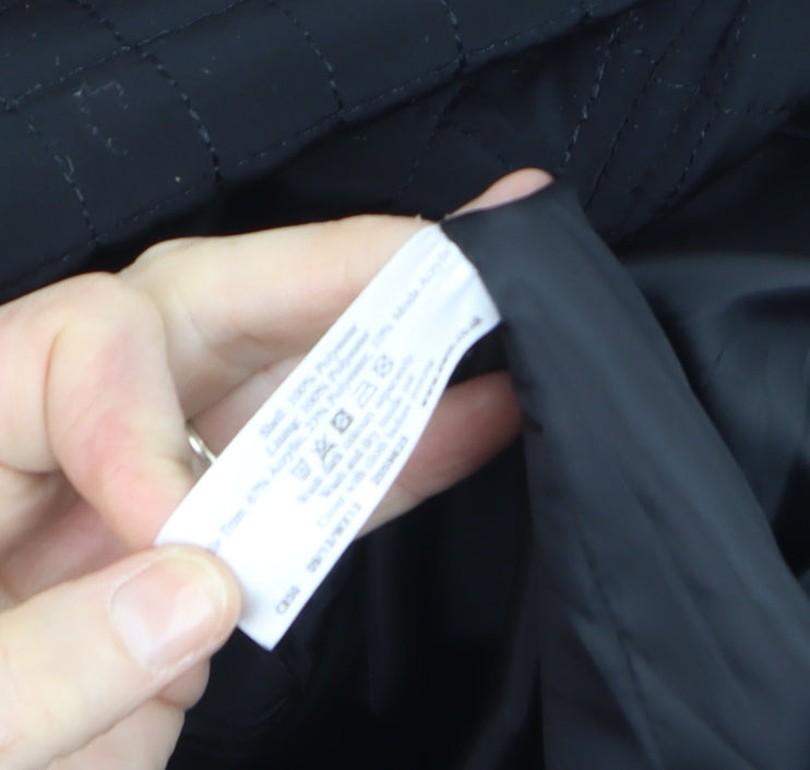 EWM Women’s Black Quilted Mid-Length Coat Size 12