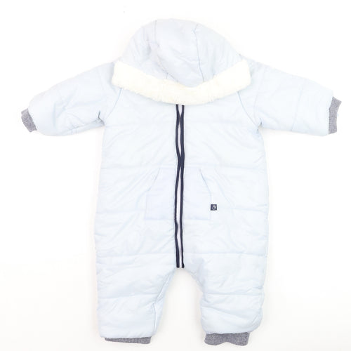 Absorba Unisex Baby Blue Hooded Puffer Snowsuit 12 Months Winter Warm
