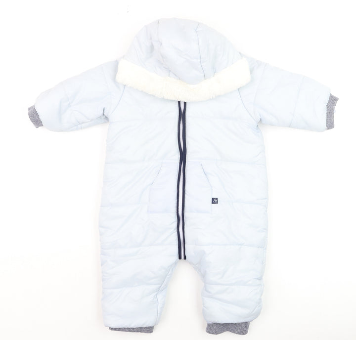 Absorba Unisex Baby Blue Hooded Puffer Snowsuit 12 Months Winter Warm