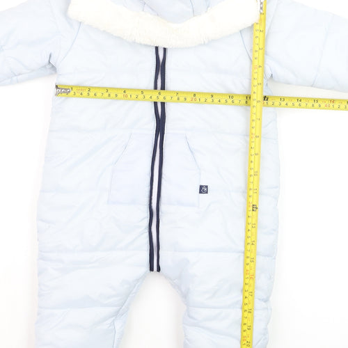 Absorba Unisex Baby Blue Hooded Puffer Snowsuit 12 Months Winter Warm