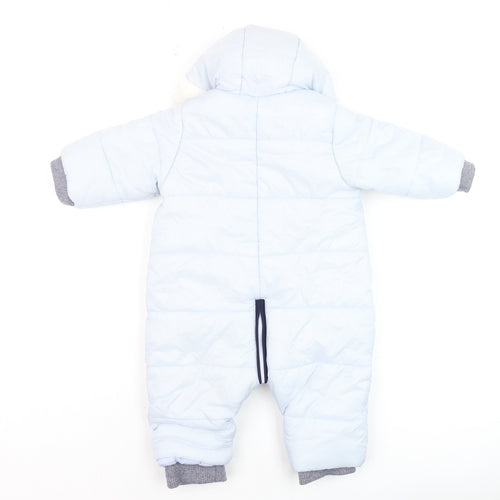 Absorba Unisex Baby Blue Hooded Puffer Snowsuit 12 Months Winter Warm