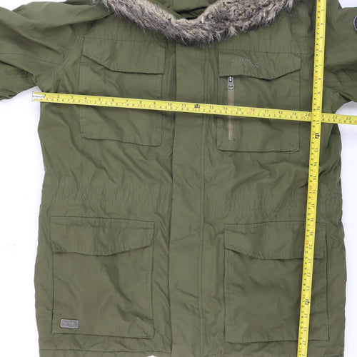 Regatta Men’s Green L Hooded Fur Trim Parka Jacket