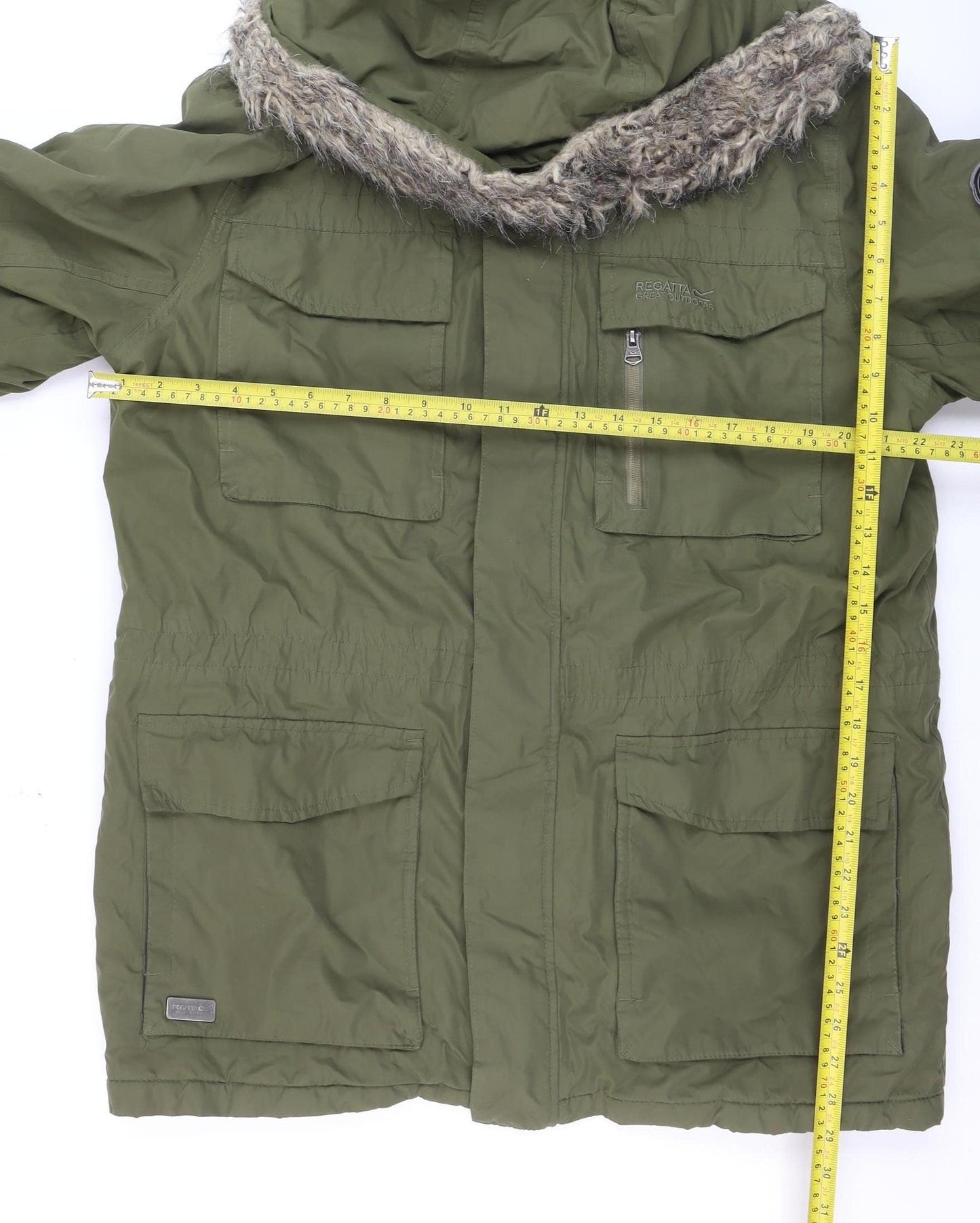 Regatta Men’s Green L Hooded Fur Trim Parka Jacket