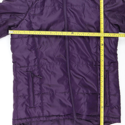 Millets Womens Purple L Puffer Jacket Hooded Mid-Length Coat